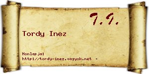 Tordy Inez névjegykártya